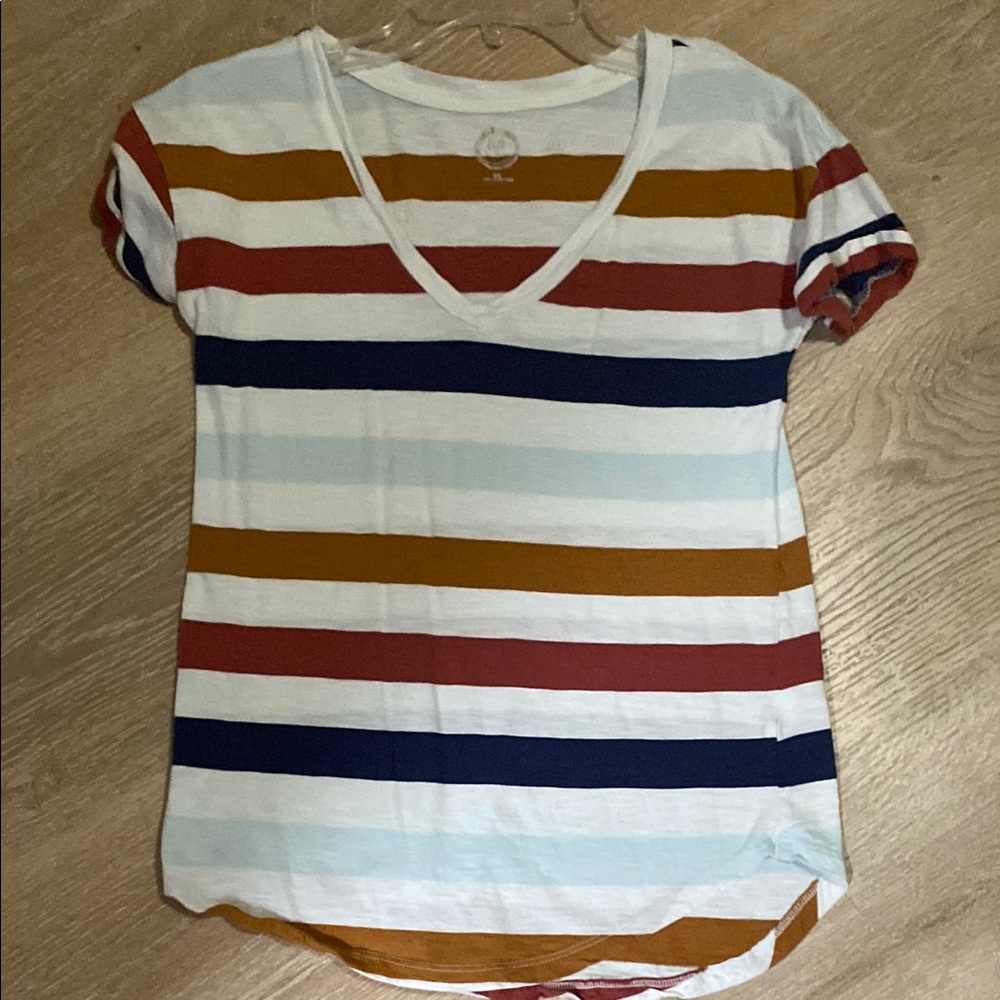 Striped V-Neck Women's Top